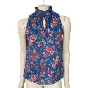 NEW J.CREW Liberty Fabric Belle Flora Ruffle Neck Sleeveless Popover SZ 4